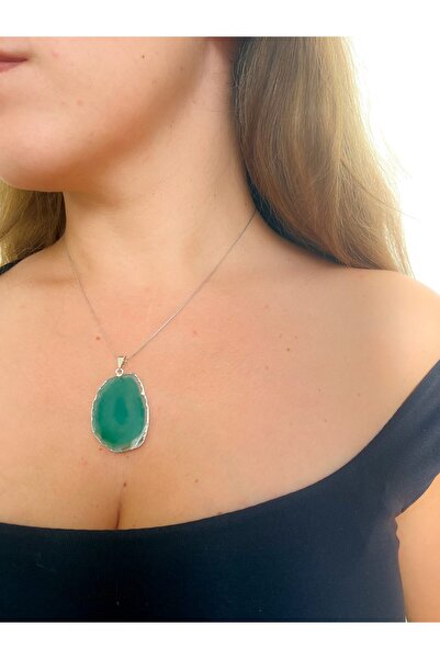 Moonlight Jewelry Viking Green Pendant Necklace – Green Agate