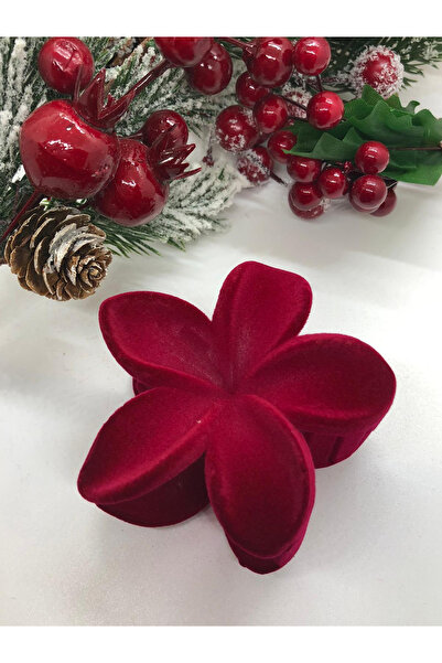 İnDerin Women's Velvet Lotus Buckle Large Size 8 cm