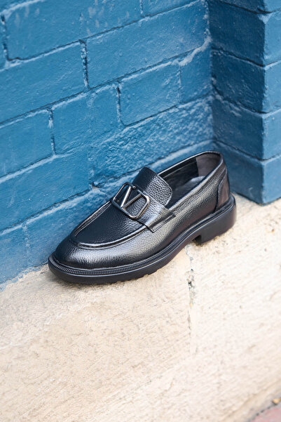 Vantaggio Veltino Black 100% Genuine Leather Men's Classic Shoes