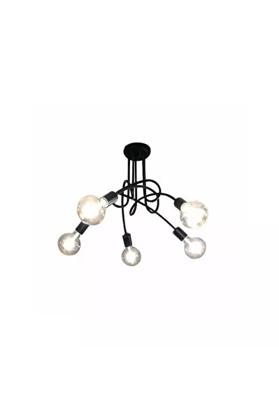 Gonga Lustra cu 5 pendule E27, 34 cm Negru