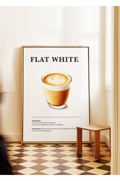 ARTHOUSECOLLECTIVE Flat White - Coffee Poster - Unframed Poster in Painting Sizes