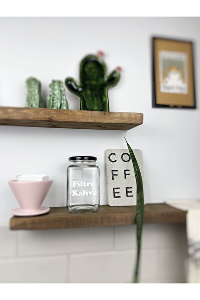 Atölye Merdiven Jar for Filter Coffee Glass Decorative Pantry Coffee Jar Tea Sugar Jar Coffee with Label