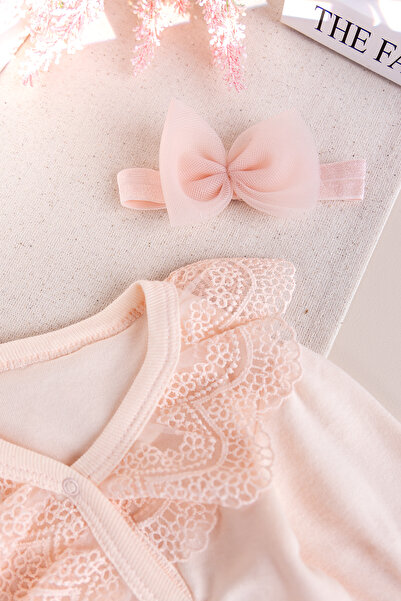 Babymod Lace-Trimmed 100% Cotton Baby Girl Romper