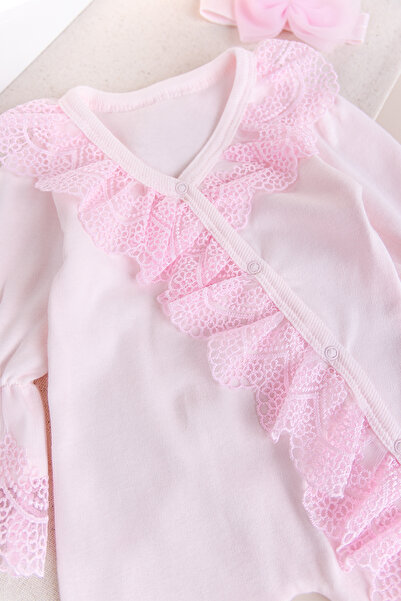 Babymod Lace-Trimmed 100% Cotton Baby Girl Romper