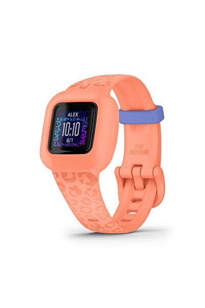 Garmin vivofit® jr. 3 Çocuk Fitness Takip Cihazı, Şeftali Leoparı, 1 Yıla Kad...