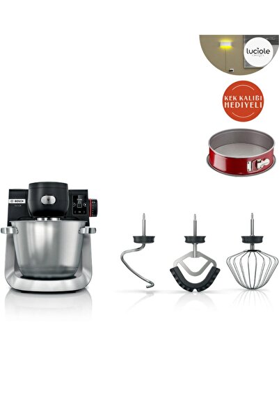 Bosch Serie 6 Terazili Mutfak Makinesi 1600 W Siyah Fırçalanmış paslanmaz çelik