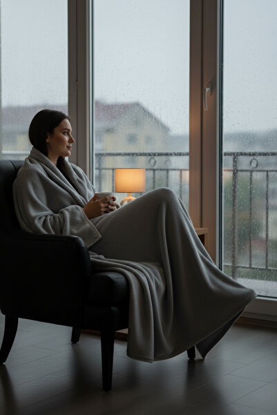 Senpai Evoria Wellsoft Plush Double Tv Blanket 200X220Cm |   Light Grey