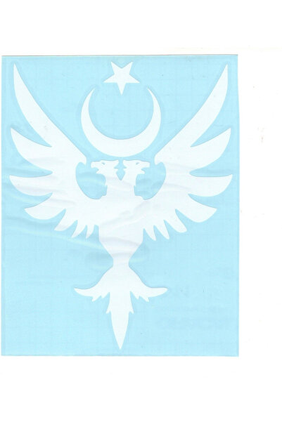 BsElektronik ملصق أبيض على شكل نسر ذو رأسين ونجمة وهلال من السلجوقيين الأناضو...