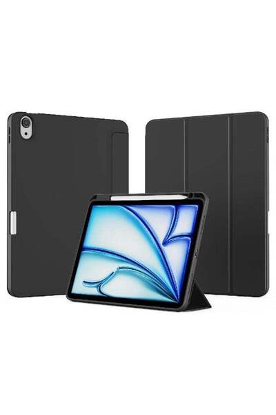 HYX Case for iPad Air 11-inch (2024) / 5th & 4th Gen - Soft TPU with Pencil Holder, Black