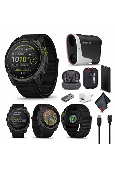 Garmin Enduro 3, Solar, Safir Çoklu Spor GPS Akıllı Saat Karbon Grisi DLC Titanyum, Siyah Ultrafit N
