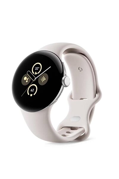 Google Pixel Watch, Tebeşir Aktif Bantlı 41 mm Parlak Gümüş Kasa, Fitbit Akti...