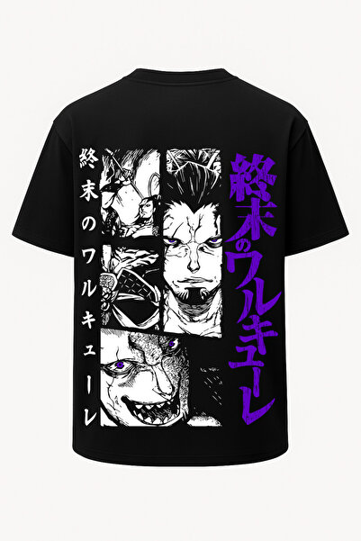 nirvoda Oversized Record of Ragnarok Printed T-Shirt - Large Print - Wide Cut