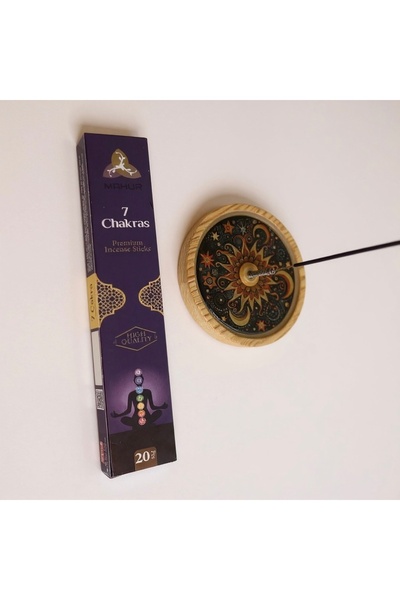 Haneliya Masif Ahşap Epoksi Kozmos Tütsülük ve 7 Çakra 20'li Özel Seri Kokulu...