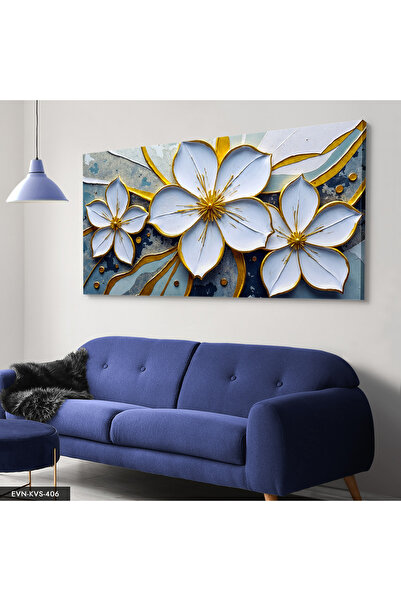 Evinemoda Beli cvetovi na platnu - Slika na platnu