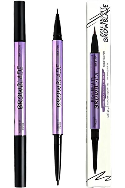 real beauty قلم حواجب مقاوم للماء ويدوم طويلًا - ريل بيوتي، بني داكن 002