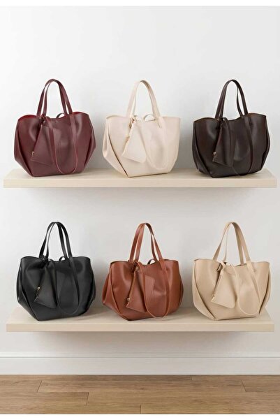 ÖZÜM TAKI Women's Large Size Arm and Shoulder Bag Burgundy