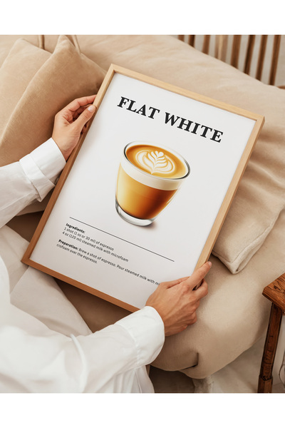 ARTHOUSECOLLECTIVE Flat White - Coffee Poster - Unframed Poster in Painting Sizes