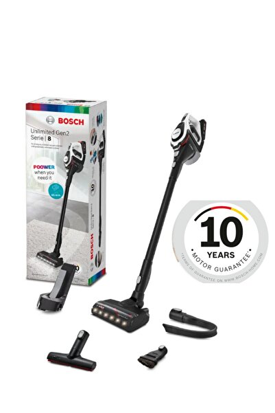 Bosch 8000seri Yüksek Güç 10 YIL motor Garantili Torbasız Duvar Askılı Dik Şarjlı Süpürge Lambader Hediye