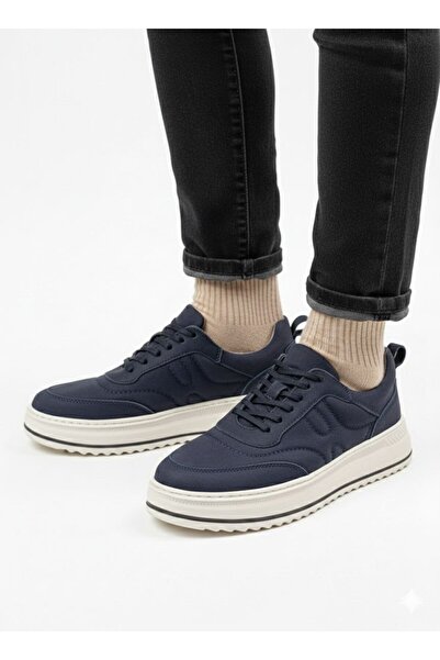 RONX Men's Genuine Leather Navy Blue Analin Sneakers & Sports Shoes