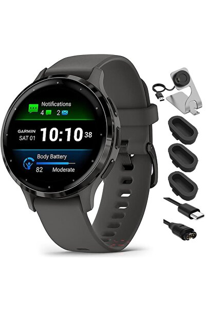 Garmin 010-02785-00 Venu 3S Health Fitness GPS Akıllı Saat Çakıl Grisi Kılıfl...