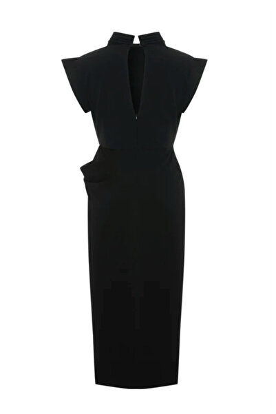 KAMEYA High Collar Draped Dress