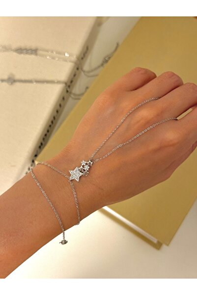 YOUES JEWELRY سوار شاهميران فضي للنساء من الفولاذ