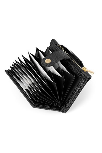 Polo Air Zippered Accordion Model Card Holder Black Color Czn-710-S