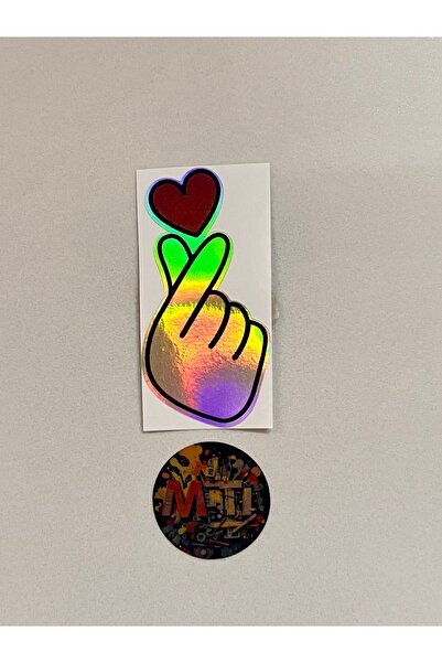 sticker Kore Kalp İşareti 3x8Cm Folyo Kaplama-Araba Motosiklet Kask Laptop Pa...