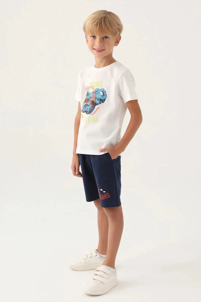 Rolypoly Boy's White Bermuda Suit