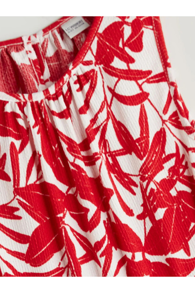 LC Waikiki Lcw Kids Ecru Crew Neck Girls' Jumpsuit