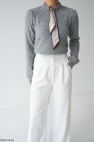 CADDELAMODA Pulover pentru femei cu eșarfă