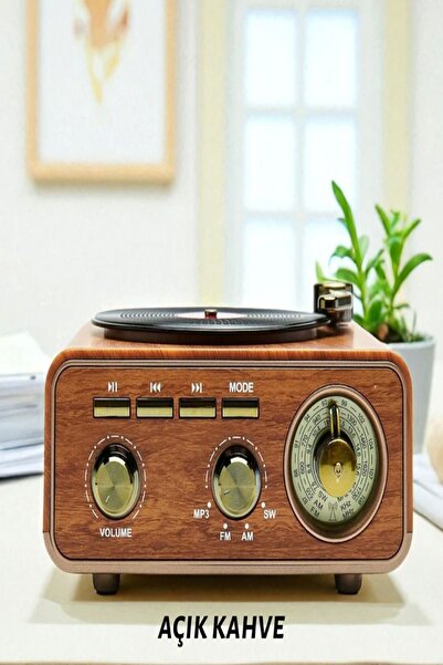 ULTRATEKNO M-1317BT Özel Tasarım Ahşap Görünümlü Retro Vintage Nostaljik Radyo & Bluetootlu Mini Fm Radyo