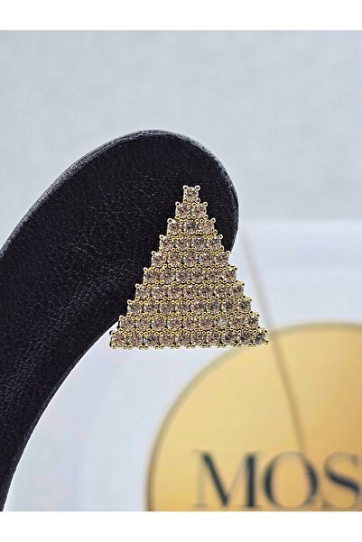 Mosso Steel أقراط فولاذية على شكل مثلث مرصعة بحجر الزركون من شوبينغ