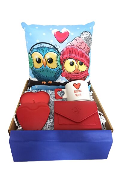 Alanç Gift Sevgililer Günü Özel Hediye Seti, Kupa, Cüzdan, Baykuş Tasarım Yas...