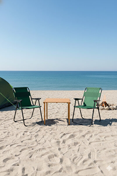 kamptek kamp teknolojisi Kamp Piknik Plaj 2 Adet Katlanabilir Sandalye 1 Adet...