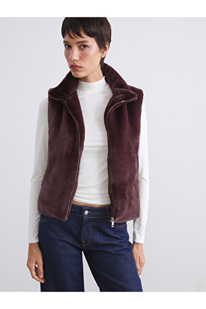 LC Waikiki Özmarka Новий сезон Жіночий хутряний жилет з високим коміром