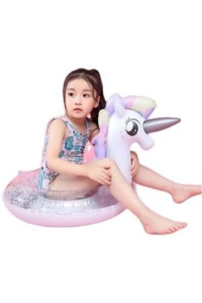 VİO Fun Kids Floating Swimming Ring Inflatable Tube with Sparkle Confetti