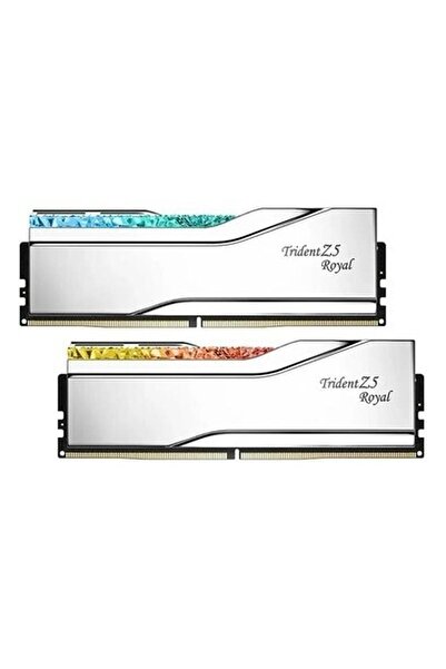 G Skill Gskıll 32GB (2x 16GB) 7600MHZ CL36 Rgb Dual Kıt Pc Ram Trıdent Z5 Royal Sılver F5-7600J3646G16GX2-TR