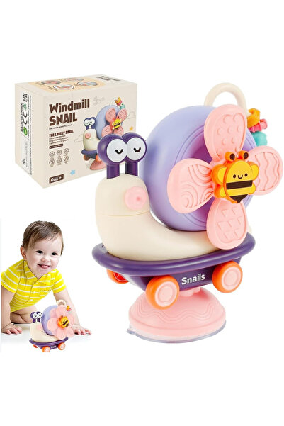 OEM Montessori sensory toy for 1 year old babies, rattle snail 16x12x8 cm