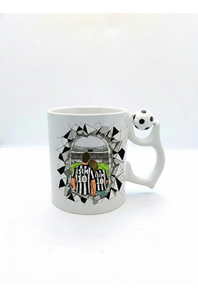 Black and White Football Mugs for Valentines Gift Mugs Fan Mugs