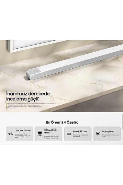 Samsung Beyaz Slim Gövde Bluetooth HDMI OPTİK 330W 10 Hoparlör Dolby Digital ...