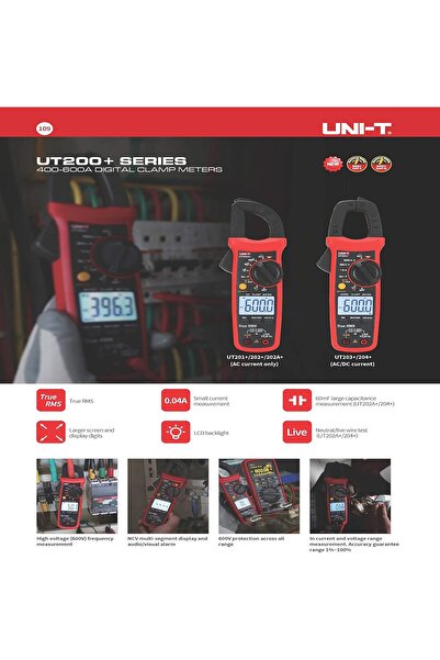 Unit UNI-T UT203+ True RMS, 4000 counts, 400A AC/DC Digital Clamp Meter