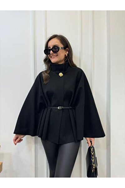 GİYSİ DÜNYASI 57 Knitted Corduroy Belted Poncho