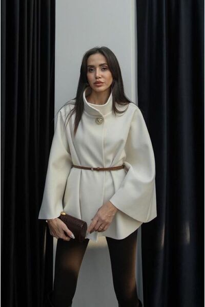 GİYSİ DÜNYASI 57 Knitted Corduroy Belted Poncho