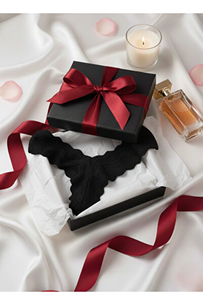 Estilo Lingerie Lace Detailed Women's Thong Panties Christmas Gift Panties