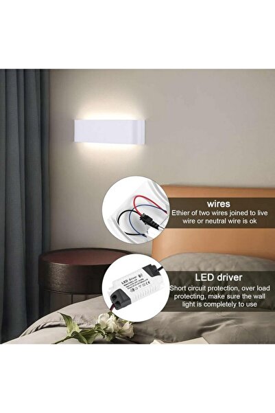 Lightess Aplica LED, 4000K, Alb Neutru, 16W, 30cm, alb