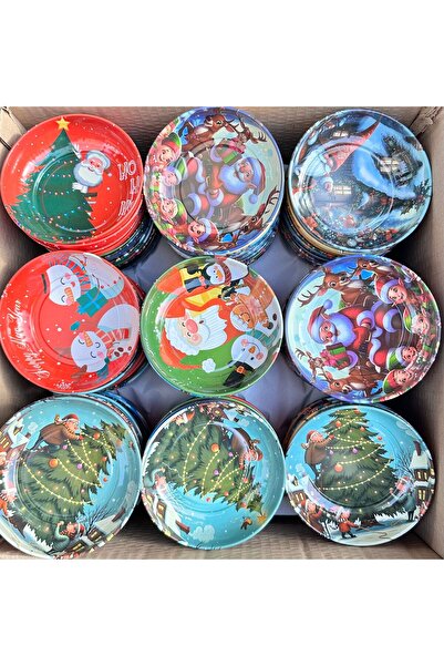 CHANCE GİFT Christmas Themed Snack Bowl Metal Christmas Decorative Bowl Anti-Scratch Anti-Tarnish Large Size |   Random Shipping