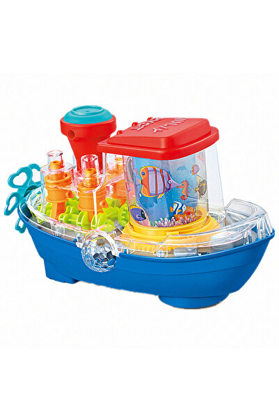 SergadiOnline.ro Multicolored toy ship with wheels, sounds and light projection
