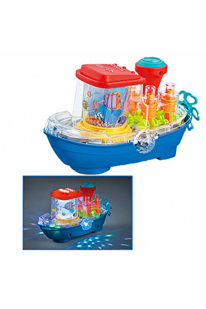 SergadiOnline.ro Multicolored toy ship with wheels, sounds and light projection