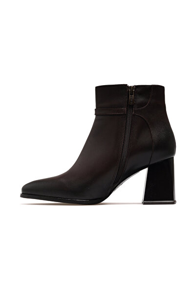 Venüs Women's genuine leather heeled daily boots 25k 2553901k z brown